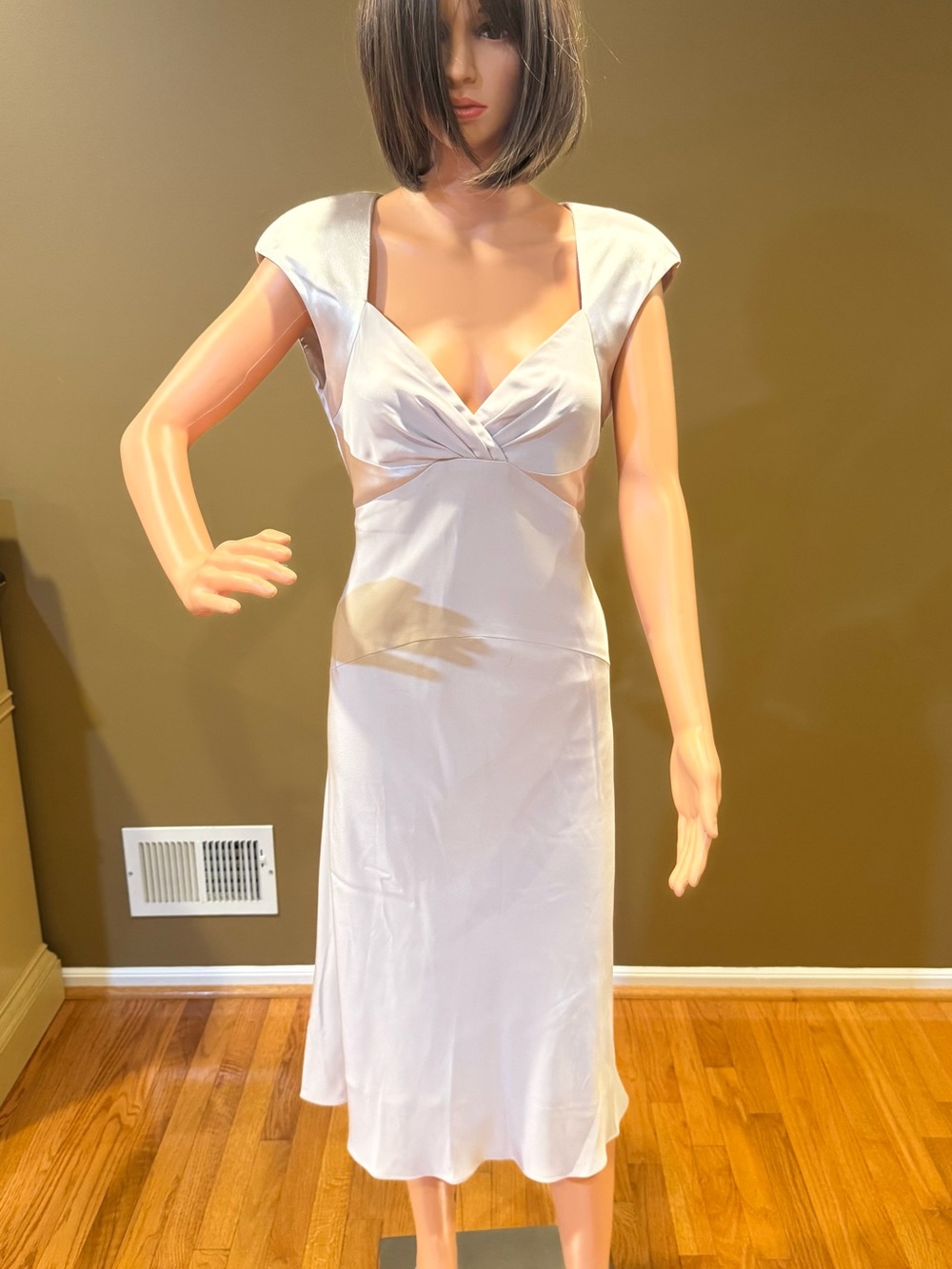 Jones New York Ivory Satin Cutout Dress